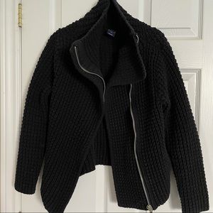 Gap 100% Cotton Black Zip-Up Sweater